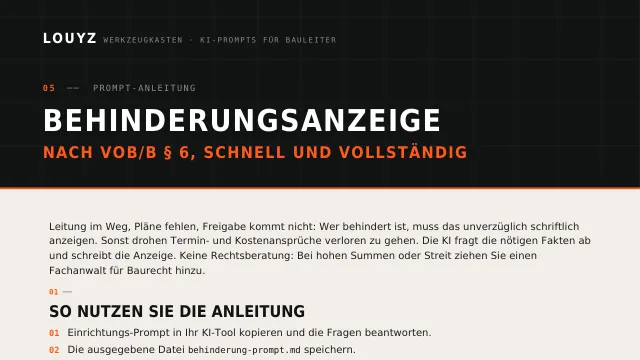 Vorschau: Behinderungsanzeige
